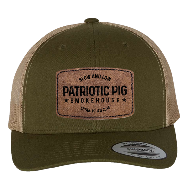 Patriotic Pig Leather Patch Hat