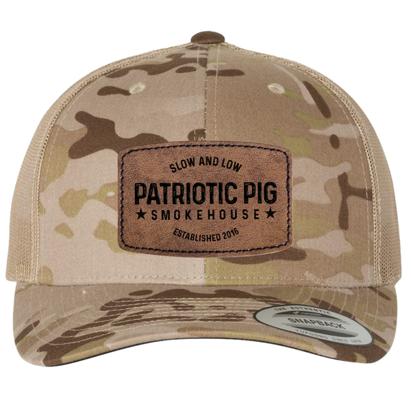 Patriotic Pig Leather Patch Hat