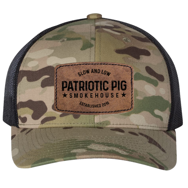 Patriotic Pig Leather Patch Hat