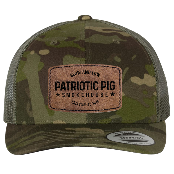 Patriotic Pig Leather Patch Hat