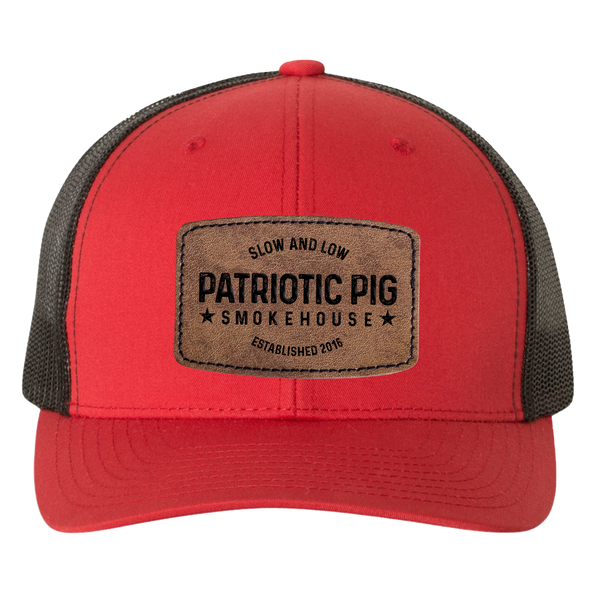 Patriotic Pig Leather Patch Hat