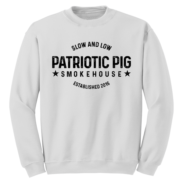 Patriotic Pig Crew Sweatshirt Smokehouse Logo